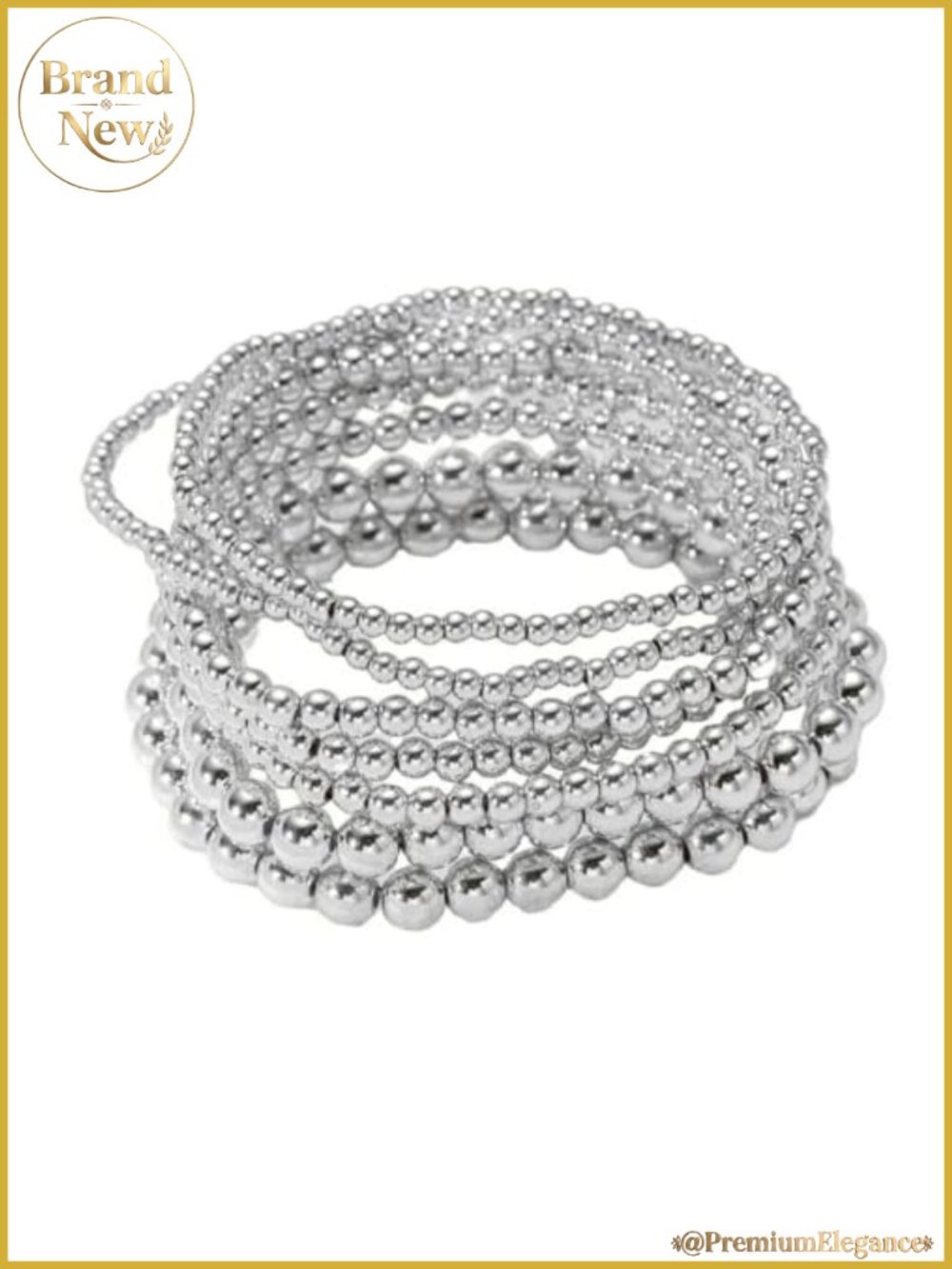 7pcs Gold Plated Beaded Bracelets Set Adjustable Stretch Stackable Women Jewelry